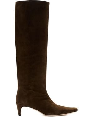 STAUD Wally Pointed Knee High Boots - Brown