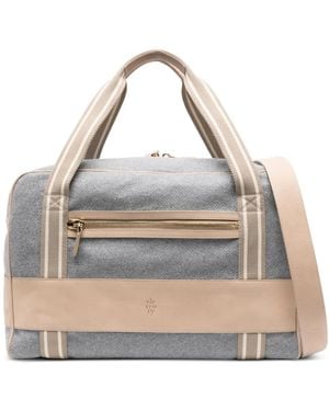 Eleventy Reisetasche Mit Lederbesatz - Mettallic