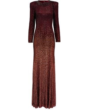 Jenny Packham Juliette パフスリーブ イブニングドレス - パープル