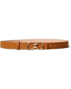 Twinset Logo-Buckle Reversible Leather Belt - White