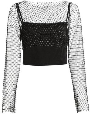 KARL LAGERFELD Top De Malla Con Cadena - Negro