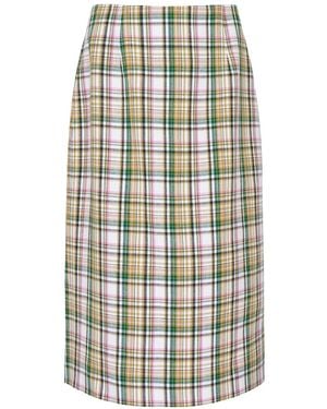 Carolina Herrera Check-Pattern Pencil Midi Skirt - White