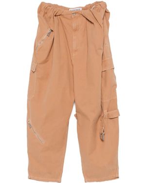 Loewe Balloon Cargo Trousers With Zip Pockets - Natural
