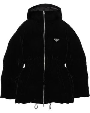 Prada Velvet Down Jacket - Black