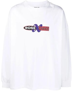 Martine Rose Logo-Print Long-Sleeve Cotton T-Shirt - White