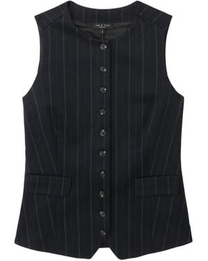 Rag & Bone Gilet Met Krijtstreep - Blauw