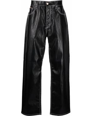Eytys Faux-Leather Wide-Leg Trousers - Black