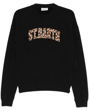 MC2 Saint Barth Stardust W Logo-Embroidered Sweatshirt - Black
