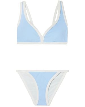 Lisa Marie Fernandez Maria Low-Waist Piped Bikini - Blue