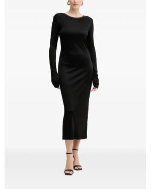 Patrizia Pepe Long-Sleeve Midi Dress - Black