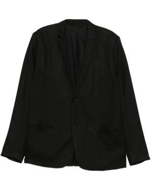Label Under Construction Buttoned Front-Pocket Blazer - Black