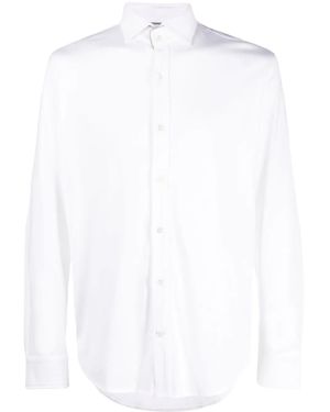Eleventy Contrasting-Trim Cotton Shirt - White