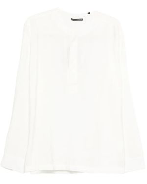 Daniele Alessandrini Long-Sleeved Polo Shirt - White