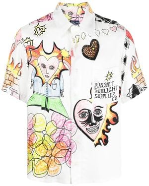 Rassvet (PACCBET) Drawstrings Graphic-Print Shirt - White