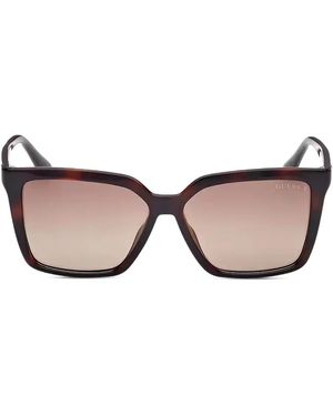 GUESS EYEWEAR Logo-Detail Square-Frame Sunglasses - Natural