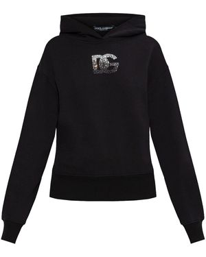 Dolce & Gabbana Logo-Appliqué Hoodie - Black