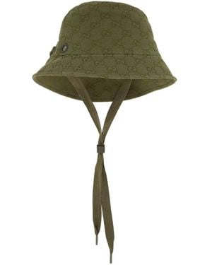 Gucci Gg Canvas Fedora Hoed - Groen