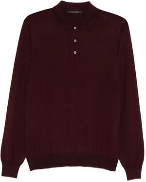 Tagliatore Long-Sleeve Buttoned Polo Shirt - Purple