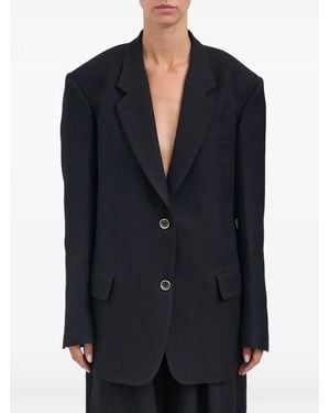 Uma Wang Kava Wool And Linen Jacket - Blue