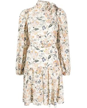 Ulla Johnson Floral-Print Bow-Detail Dress - Natural