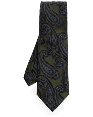 Etro Paisley-Print Silk Tie - Black