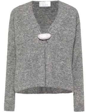 GIUSEPPE DI MORABITO Crystal-Embellished Cardigan - Grey