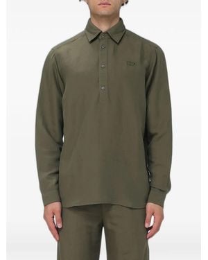 DIESEL Logo-Embroidered Long-Sleeve Militare Shirt - Green