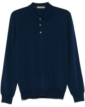 Corneliani Virgin Wool Polo Jumper - Blue