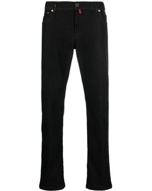 Kiton Halbhohe Slim-Fit-Jeans - Schwarz