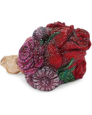 Judith Leiber Crystal-Embellished Floral-Shaped Mini Bag - Red