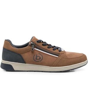 Bugatti Logo-Debossed Side-Zip Sneakers - Brown