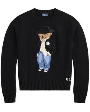 Polo Ralph Lauren Polo Bear Intarsien-Pullover - Schwarz