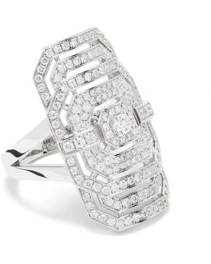 Statement Paris Ring My Way Sterling And Diamond Cocktail Ring - White