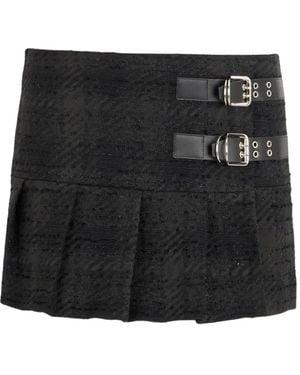 John Richmond Buckle-Detail Pleated Mini Skirt - Black