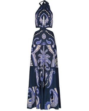 Johanna Ortiz Bloom Cut-Out Maxi Dress - Blue