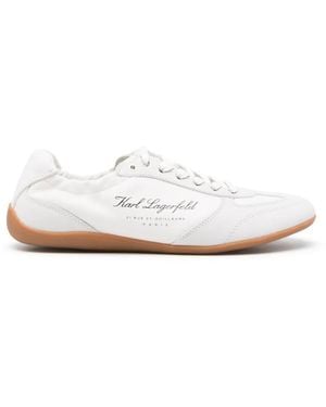 KARL LAGERFELD Altia Logo-Print Sneakers - White