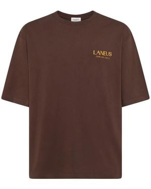 Laneus Graphic-Print T-Shirt - Brown