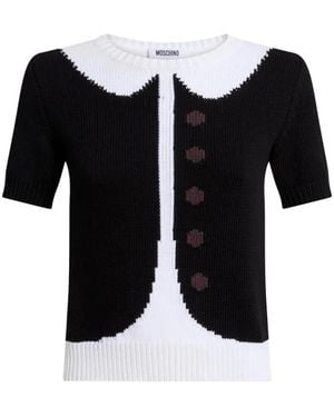 Moschino Collared Buttoned Top - Black