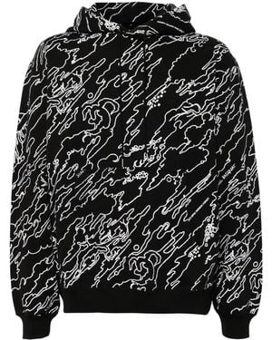 Maharishi Graphic-Print Cotton Hoodie - Black