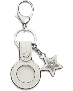 Jimmy Choo スター レザーキーホルダー - ホワイト