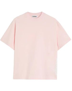 Jil Sander T-Shirt Met Logoprint - Roze