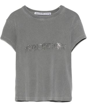 Alexander Wang Baby Tee With Hotfix Graphic - Blue