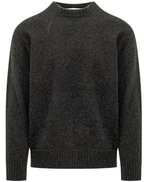 Amaranto Crew-Neck Ribbed-Trim Sweater - Black