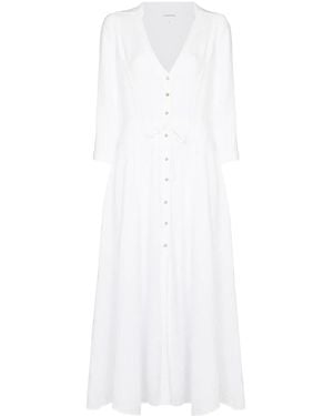 Honorine Georgia V-Neck Midi Dress - White
