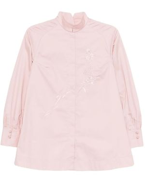 Shiatzy Chen Scape-Of-Curve Embroidered Shirt - Pink