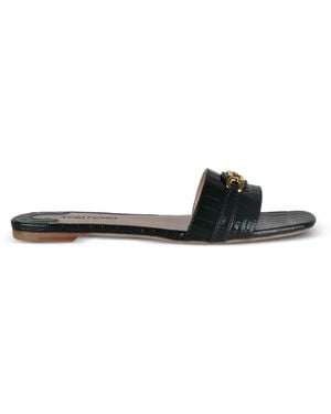 Tom Ford Whitney Crocodile-Effect Sandals - White