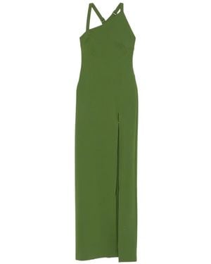 The Attico Asymmetric-Neck Maxi Dress - Green