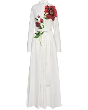 Oscar de la Renta ベルテッド マキシドレス - ホワイト