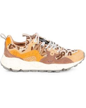 Flower Mountain Yamano 3 Leopard-Print Sneakers - Orange