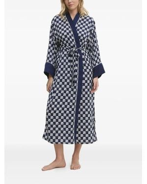 DKNY Logo-print belted robe - Blau